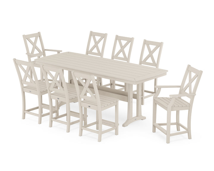 POLYWOOD® Braxton 9-Piece Counter Set with Trestle Legs