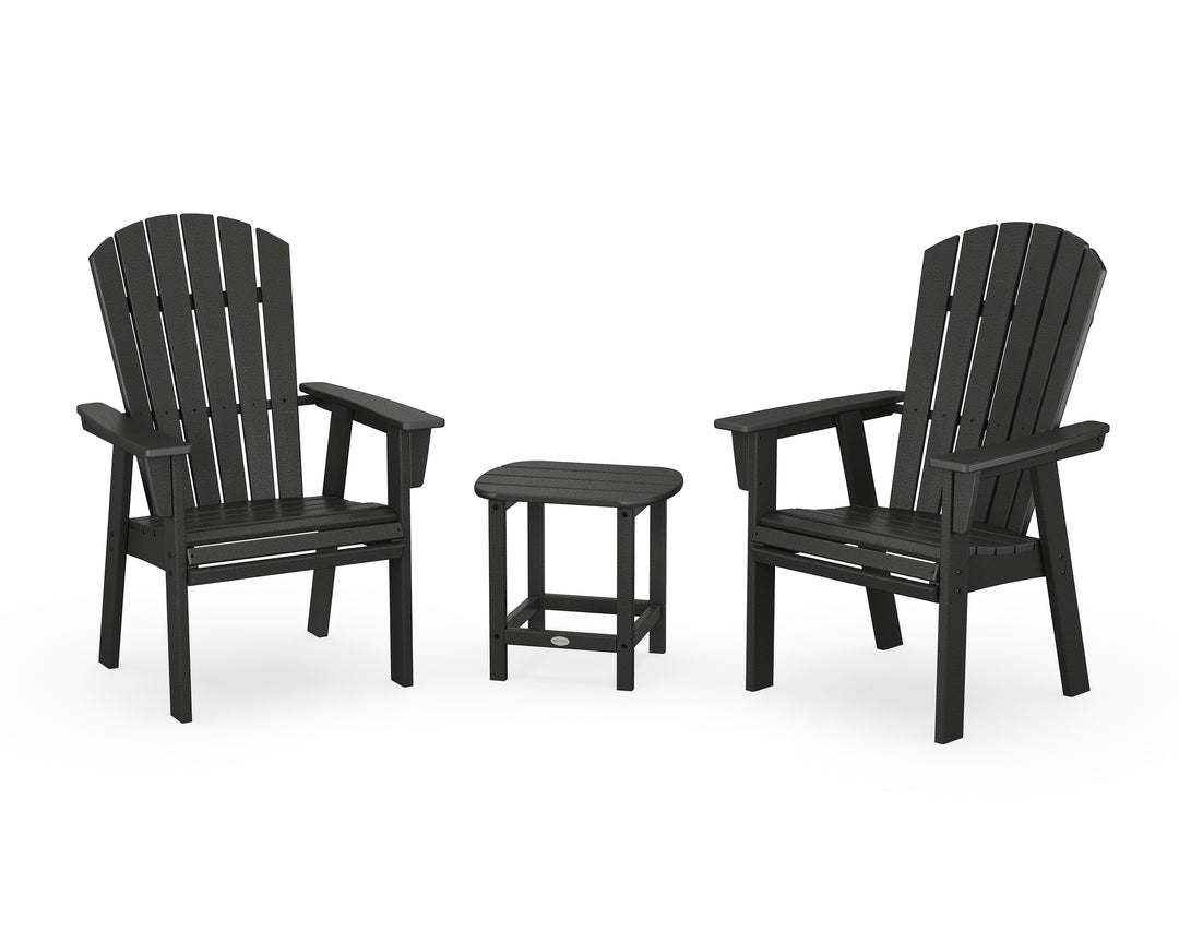 POLYWOOD® Nautical 3-Piece Curveback Upright Adirondack Chair Set