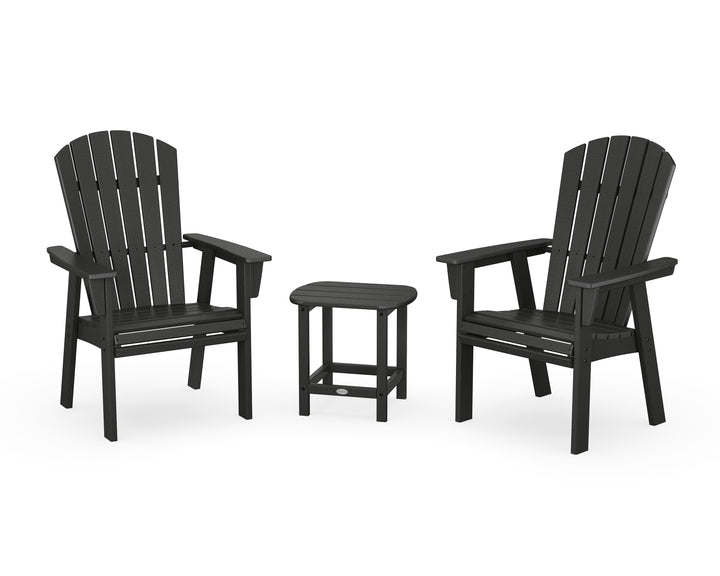 POLYWOOD® Nautical 3-Piece Curveback Upright Adirondack Chair Set