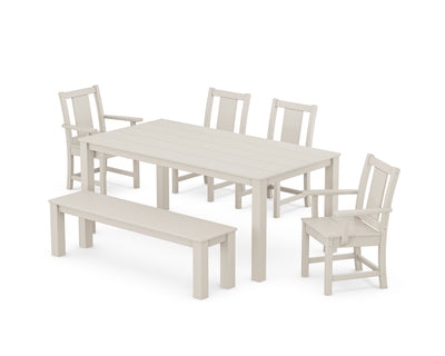 Prairie 6-Piece Parsons Dining Set with Bench