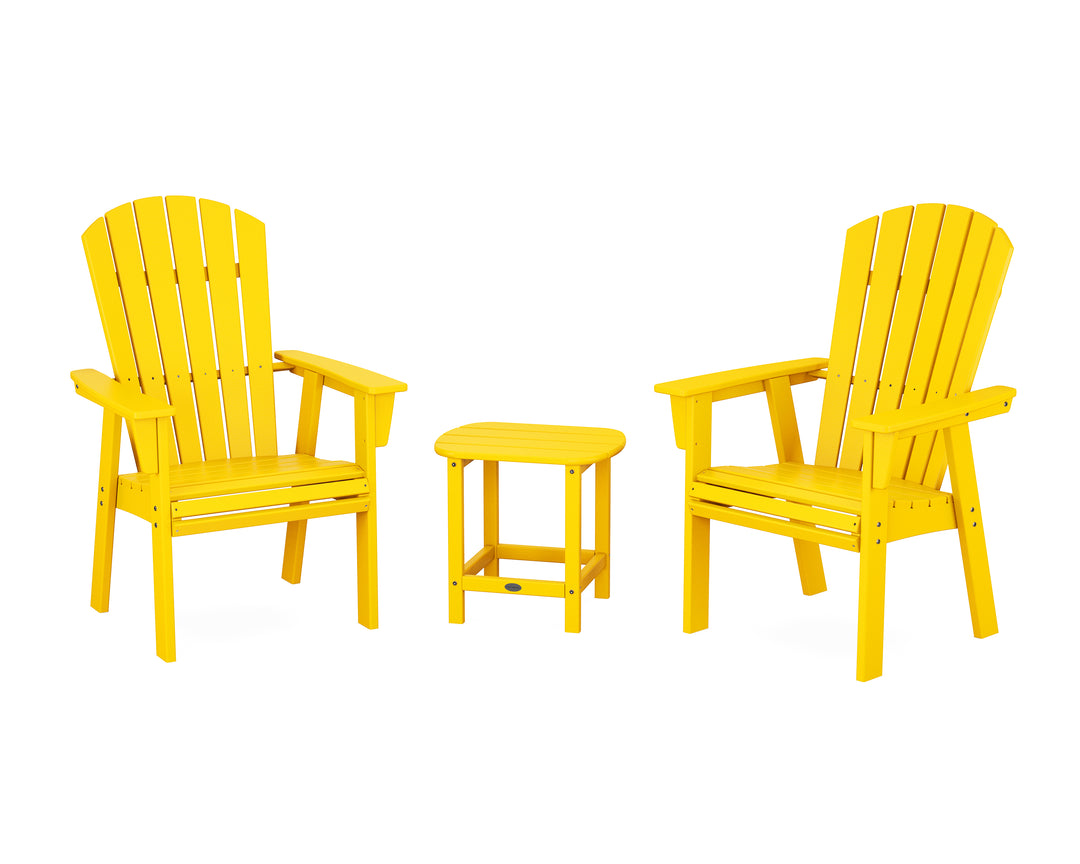 POLYWOOD® Nautical 3-Piece Curveback Upright Adirondack Chair Set