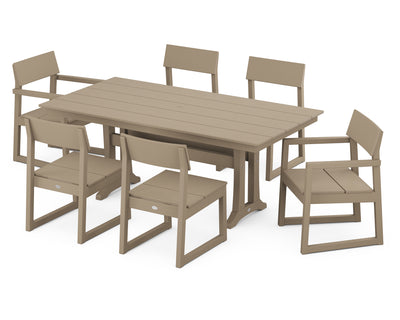 EDGE 7-Piece Farmhouse Trestle Dining Set