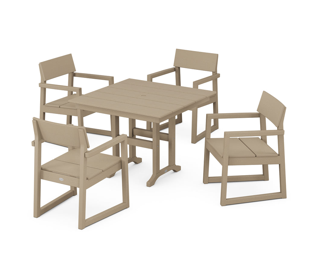 POLYWOOD® EDGE 5-Piece Farmhouse Dining Set