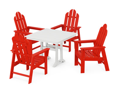 Long Island 5-Piece Farmhouse Dining Set With Trestle Legs