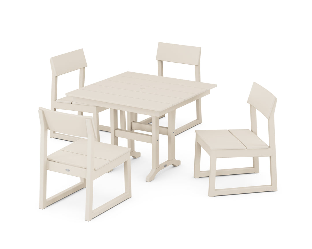 POLYWOOD® EDGE Side Chair 5-Piece Farmhouse Dining Set