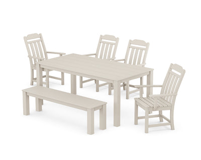 Cottage 6-Piece Parsons Dining Set with Bench