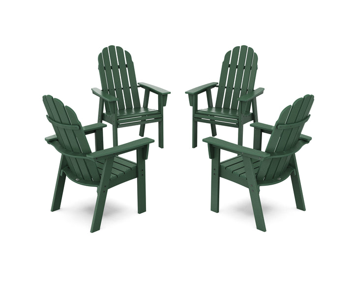 POLYWOOD® Vineyard 4-Piece Curveback Upright Adirondack Conversation Set