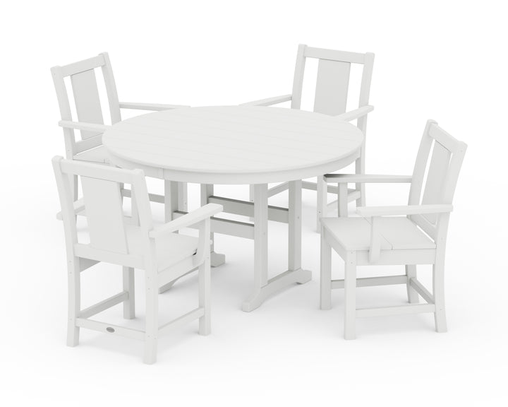 POLYWOOD® Prairie 5-Piece Round Farmhouse Dining Set