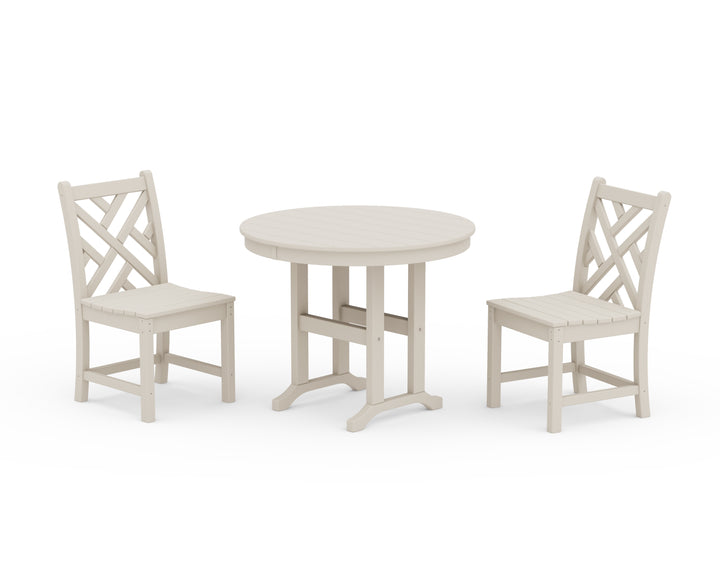 POLYWOOD® Chippendale Side Chair 3-Piece Round Dining Set
