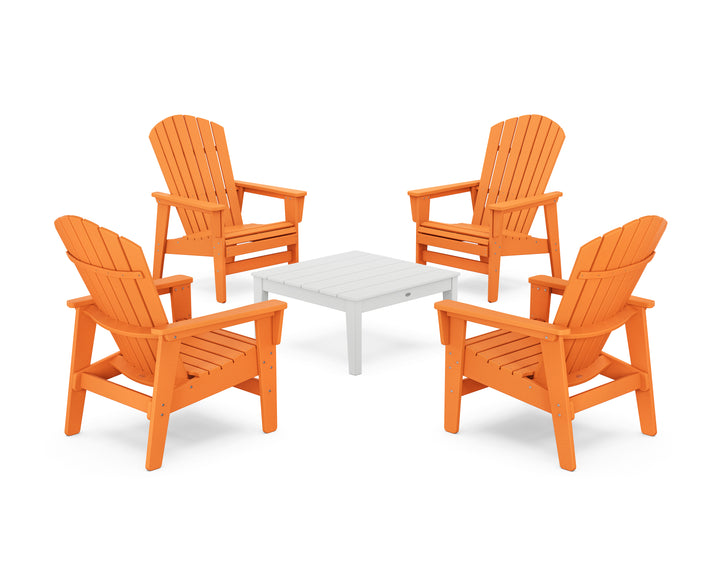 POLYWOOD® 5-Piece Nautical Grand Upright Adirondack Chair Conversation Group
