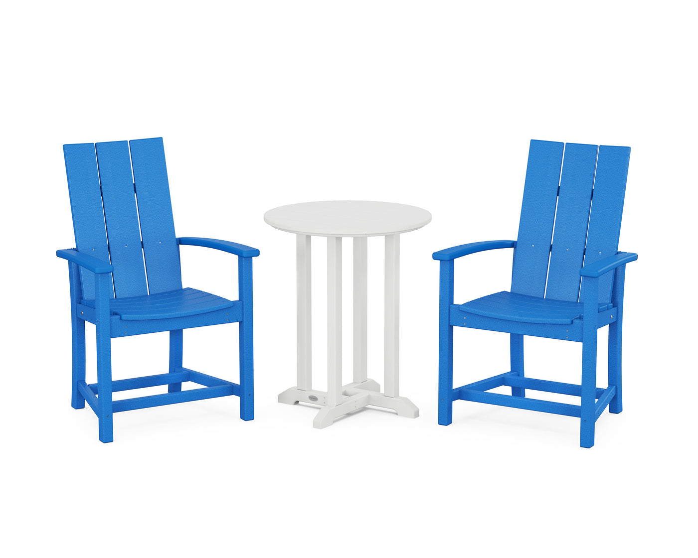 Modern Adirondack 3-Piece Round Farmhouse Bistro Dining Set