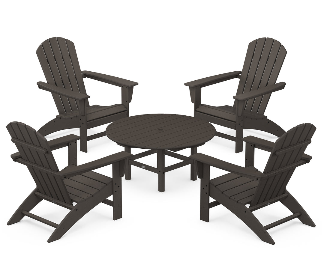 POLYWOOD® Nautical 5-Piece Adirondack Chair Conversation Set