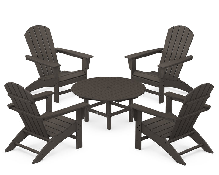 POLYWOOD® Nautical 5-Piece Adirondack Chair Conversation Set
