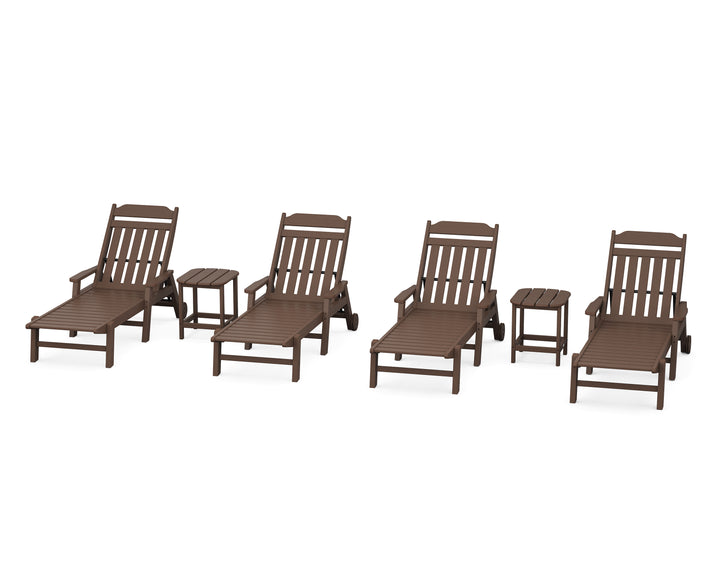 Country Living Cottage 6-Piece Chaise Set with Arms and Wheels