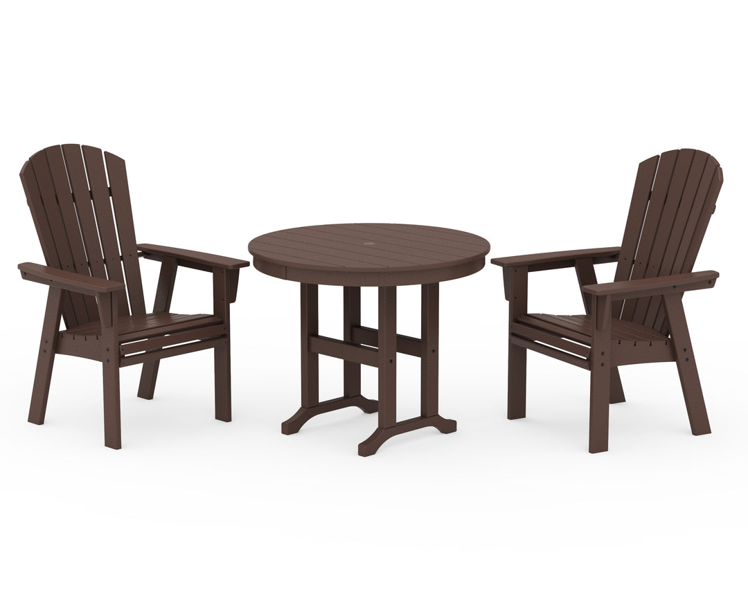 POLYWOOD® Nautical Adirondack 3-Piece Round Dining Set