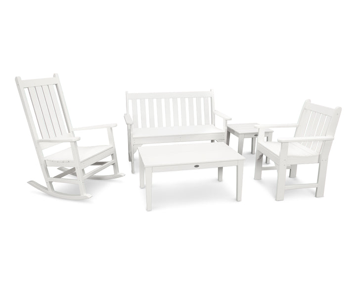 POLYWOOD® Vineyard 5-Piece Bench & Rocking Chair Set