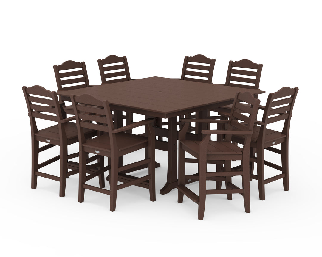 Draper James™ by  POLYWOOD® Savannah 9-Piece Square Farmhouse Counter Set with Trestle Legs