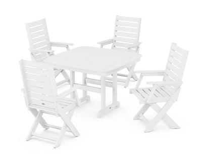 Captain Folding Chair 5-Piece Dining Set with Trestle Legs