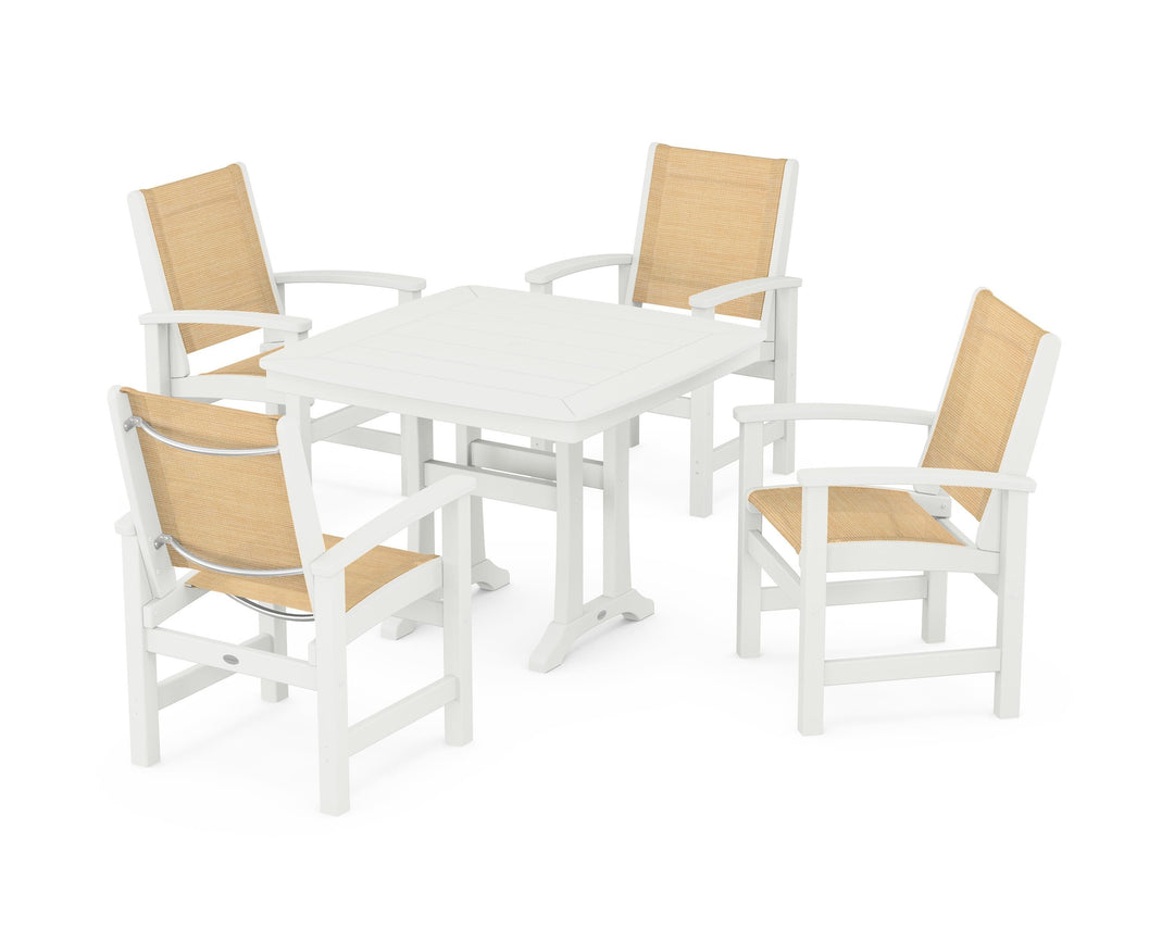 POLYWOOD® Coastal 5-Piece Dining Set with Trestle Legs