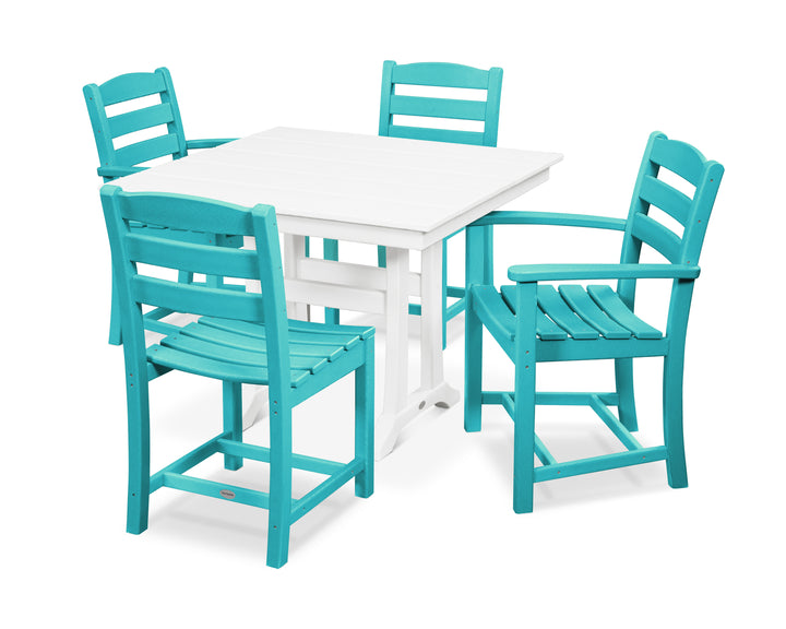 POLYWOOD® La Casa Café 5-Piece Farmhouse Dining Set with Trestle Legs