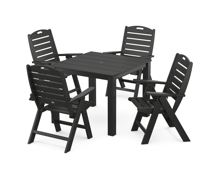 POLYWOOD® Nautical Folding Highback Chair 5-Piece Parsons Dining Set