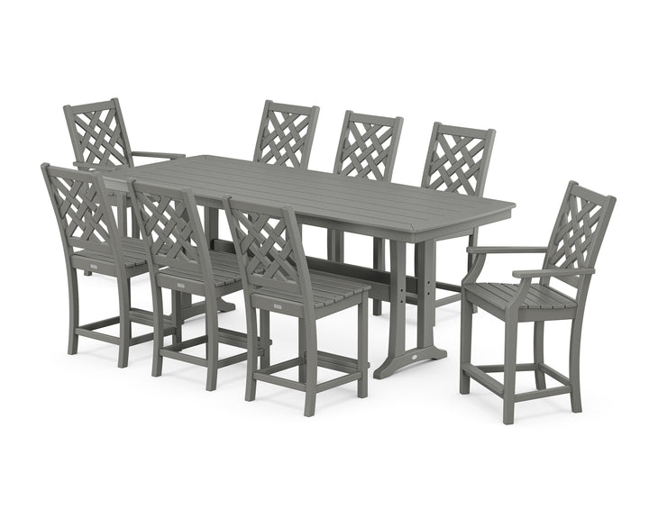 Country Living Wovendale 9-Piece Counter Set with Trestle Legs