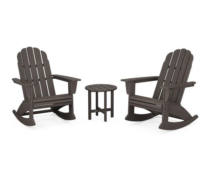POLYWOOD® Vineyard Curveback 3-Piece Adirondack Rocking Chair Set