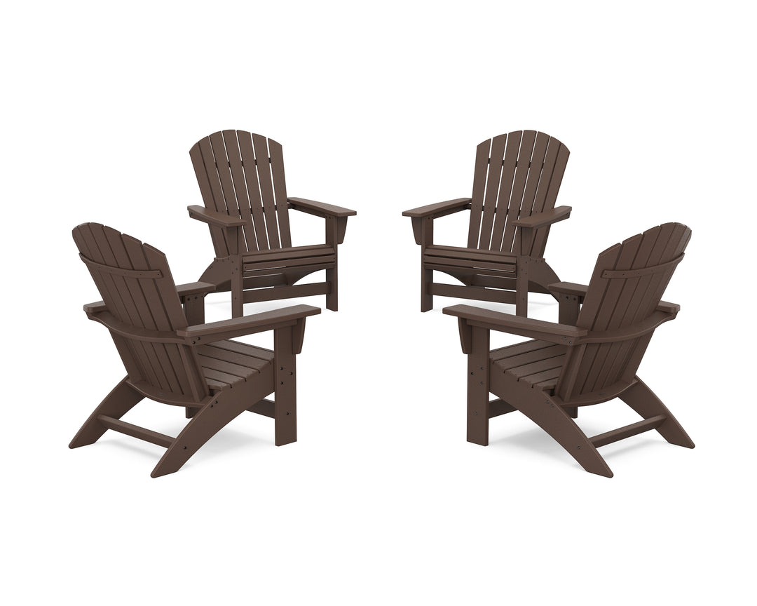 POLYWOOD® 4-Piece Nautical Grand Adirondack Chair Conversation Set