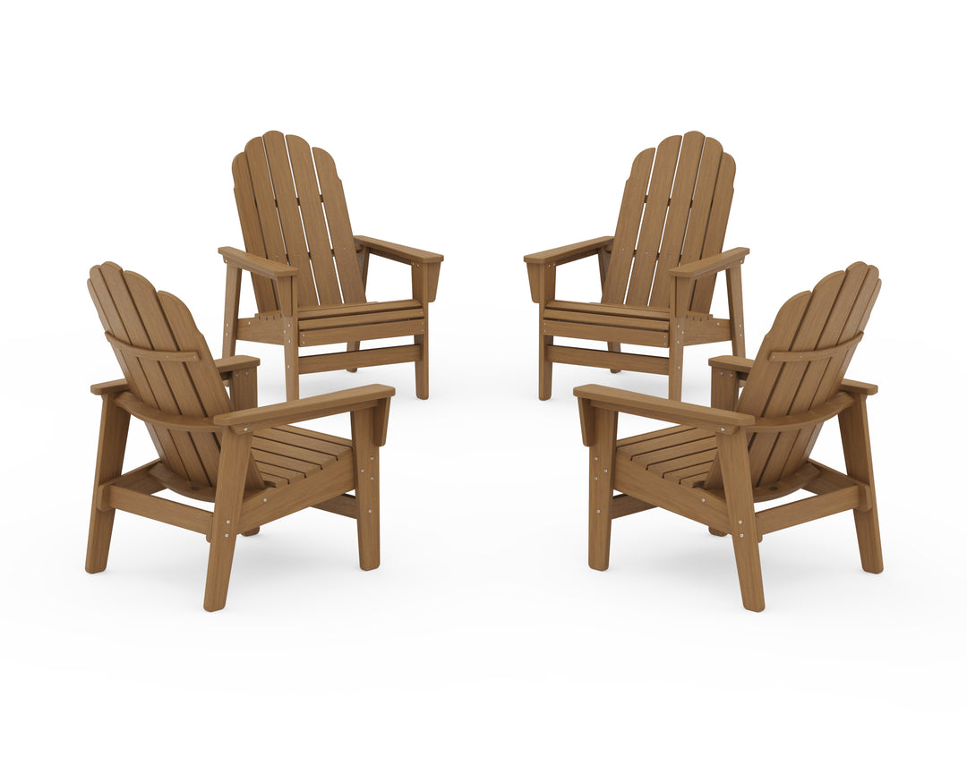 POLYWOOD® 4-Piece Vineyard Grand Upright Adirondack Chair Conversation Set