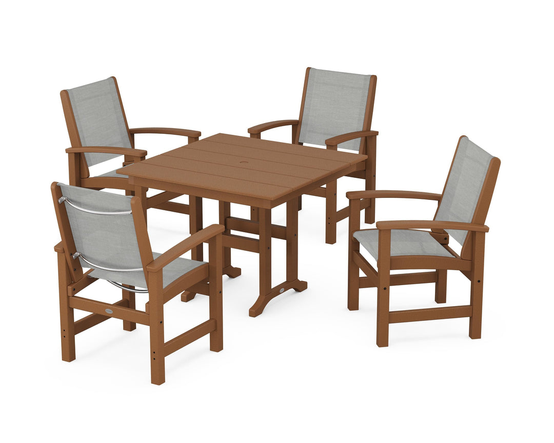 POLYWOOD® Coastal 5-Piece Farmhouse Dining Set