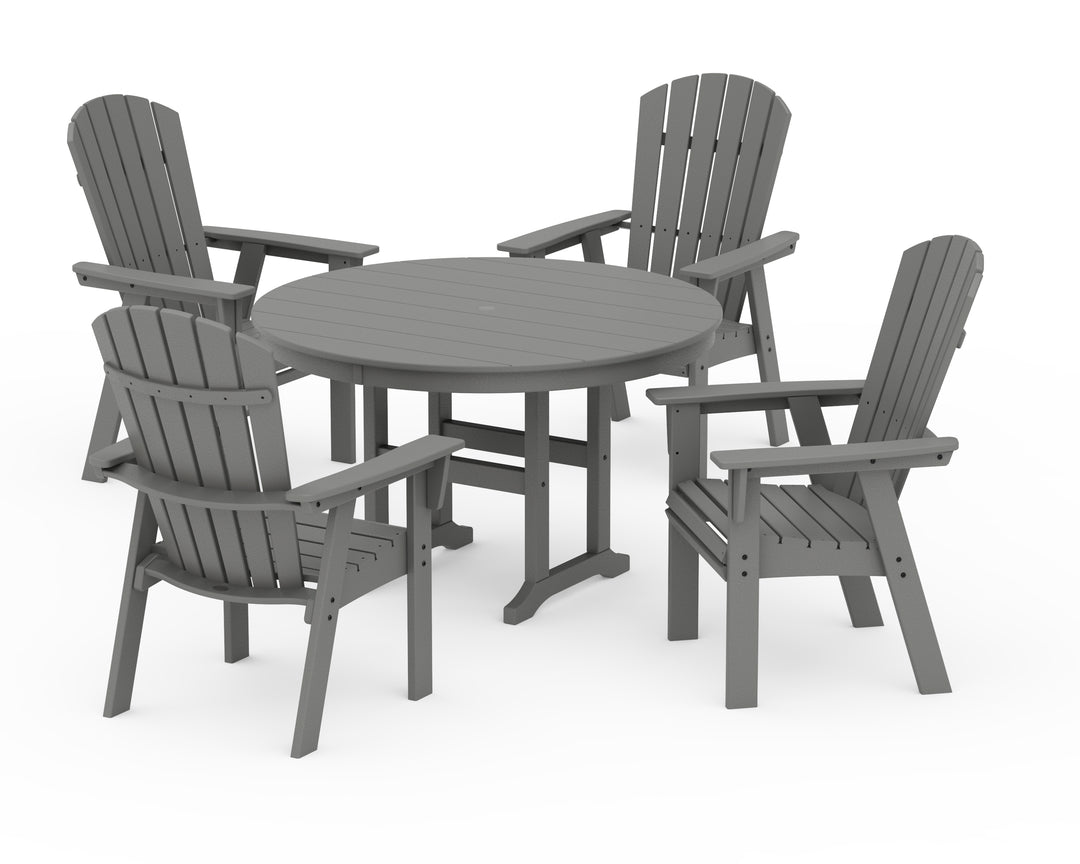 POLYWOOD® Nautical Adirondack 5-Piece Round Farmhouse Dining Set