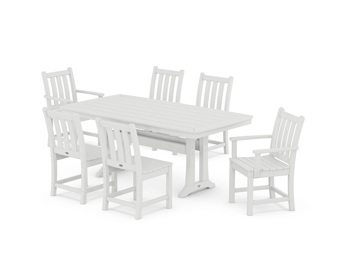 POLYWOOD® Traditional Garden 7-Piece Dining Set with Trestle Legs