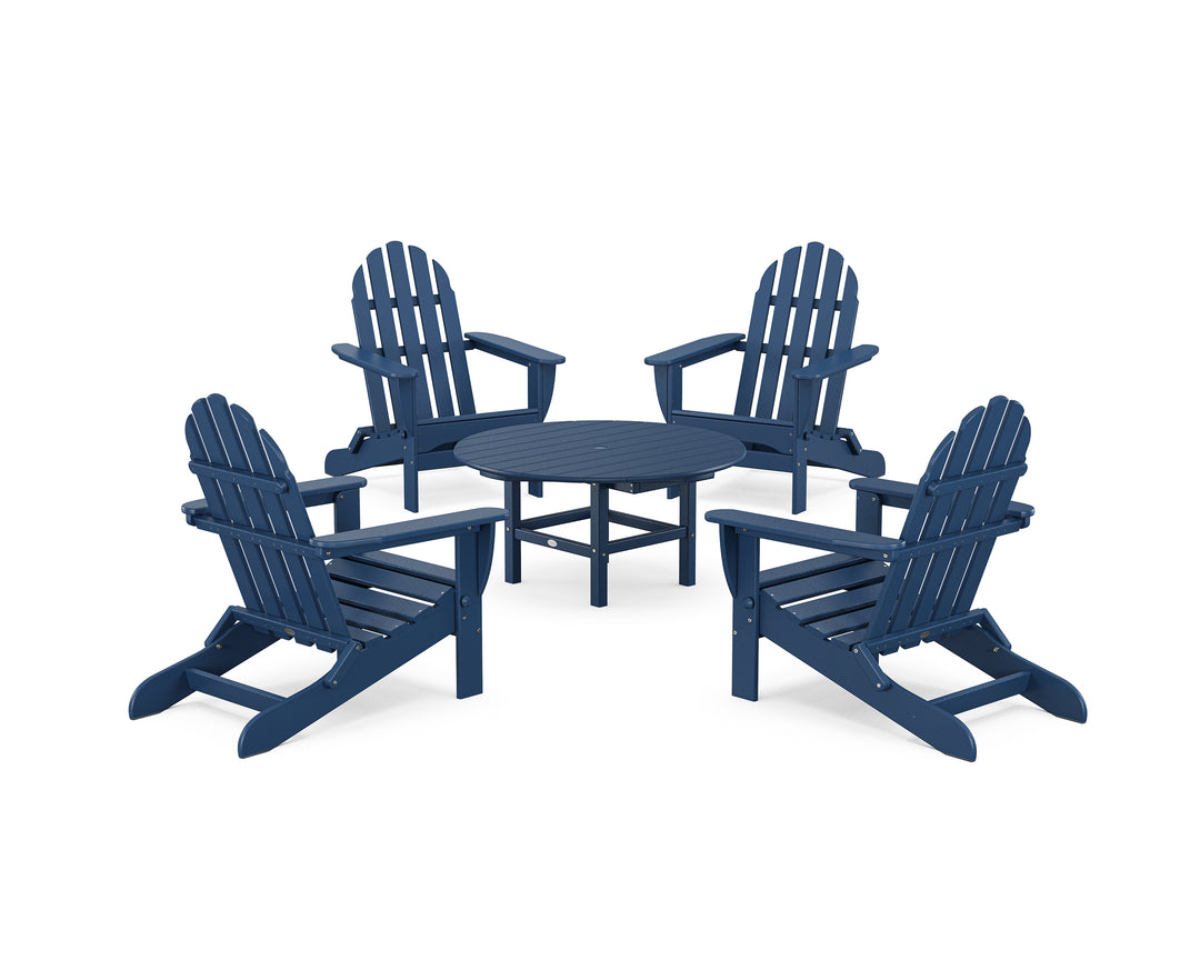 POLYWOOD® Classic Folding Adirondack 5-Piece Conversation Group