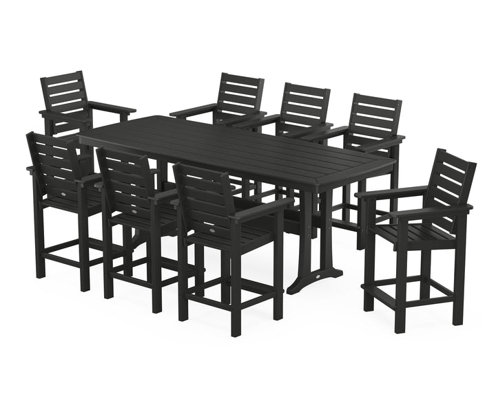 POLYWOOD® Captain 9-Piece Counter Set with Trestle Legs