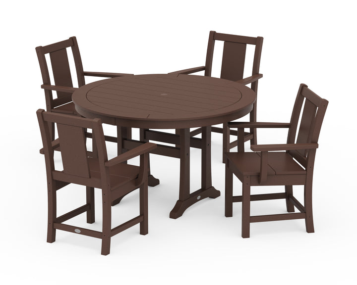 POLYWOOD® Prairie 5-Piece Round Dining Set with Trestle Legs