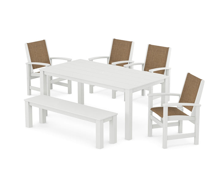 POLYWOOD® Coastal 6-Piece Parsons Dining Set with Bench