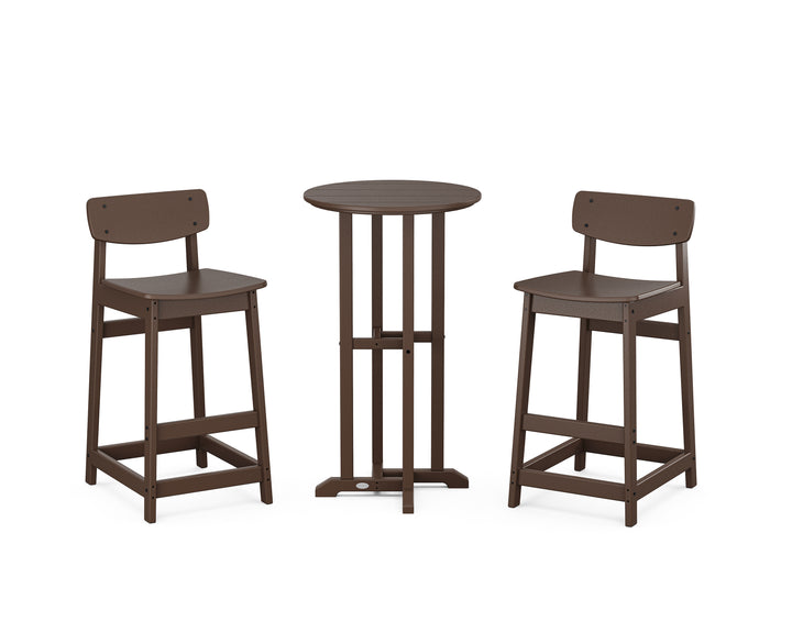 POLYWOOD® Modern Studio Urban Lowback Bar Chair 3-Piece Bistro Set