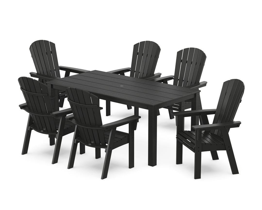 POLYWOOD® Nautical Curveback Adirondack 7-Piece Parsons Dining Set