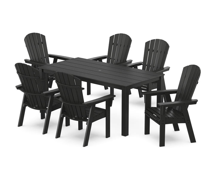 POLYWOOD® Nautical Curveback Adirondack 7-Piece Parsons Dining Set