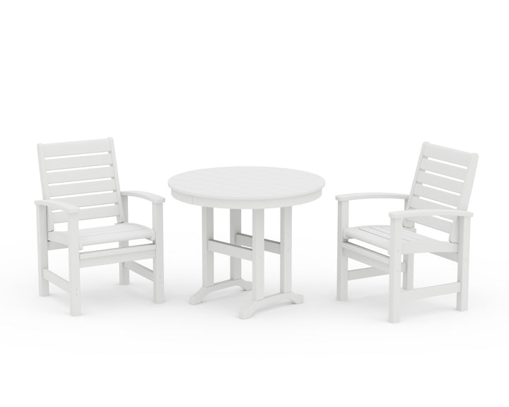 POLYWOOD® Signature 3-Piece Round Farmhouse Dining Set