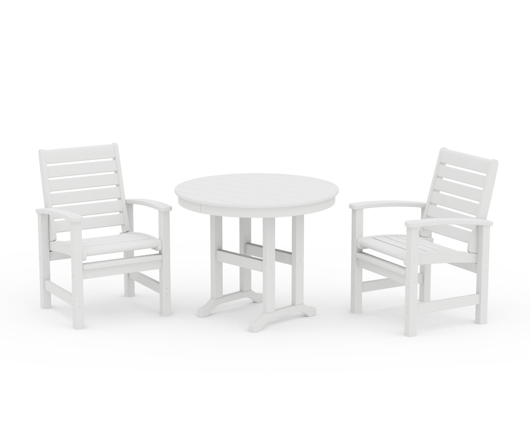 POLYWOOD® Signature 3-Piece Round Farmhouse Dining Set