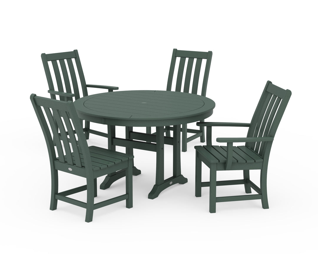 POLYWOOD® Vineyard 5-Piece Nautical Trestle Dining Set