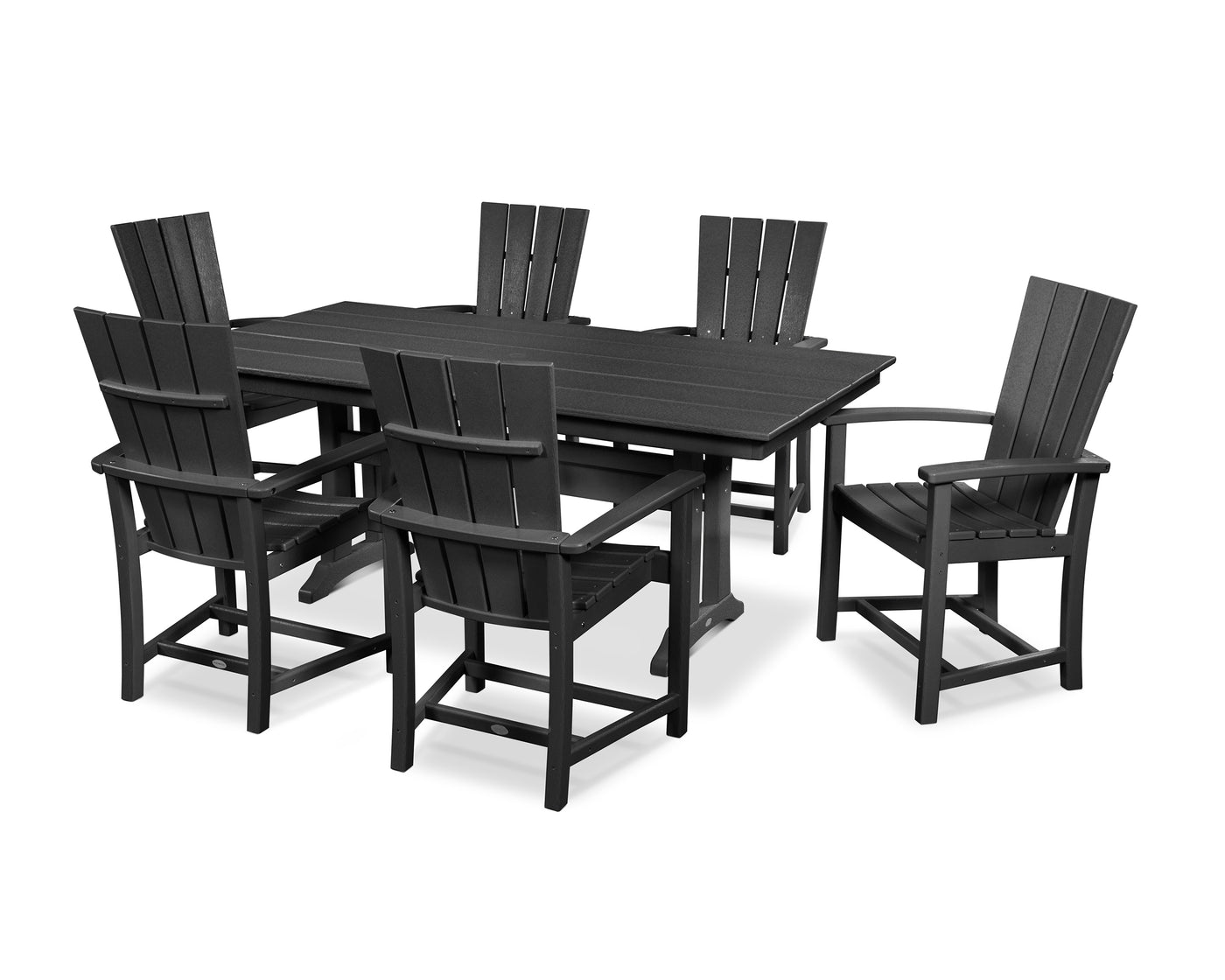 Quattro 7-Piece Farmhouse Dining Set with Trestle Legs