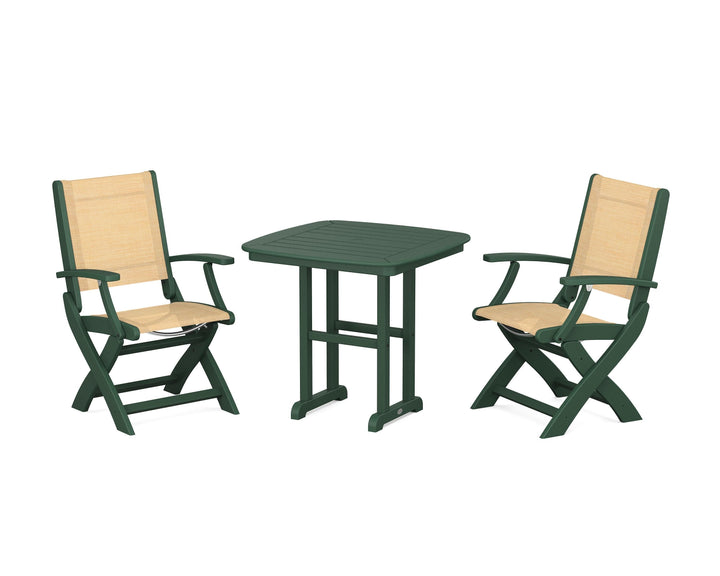 POLYWOOD® Coastal Folding Chair 3-Piece Dining Set