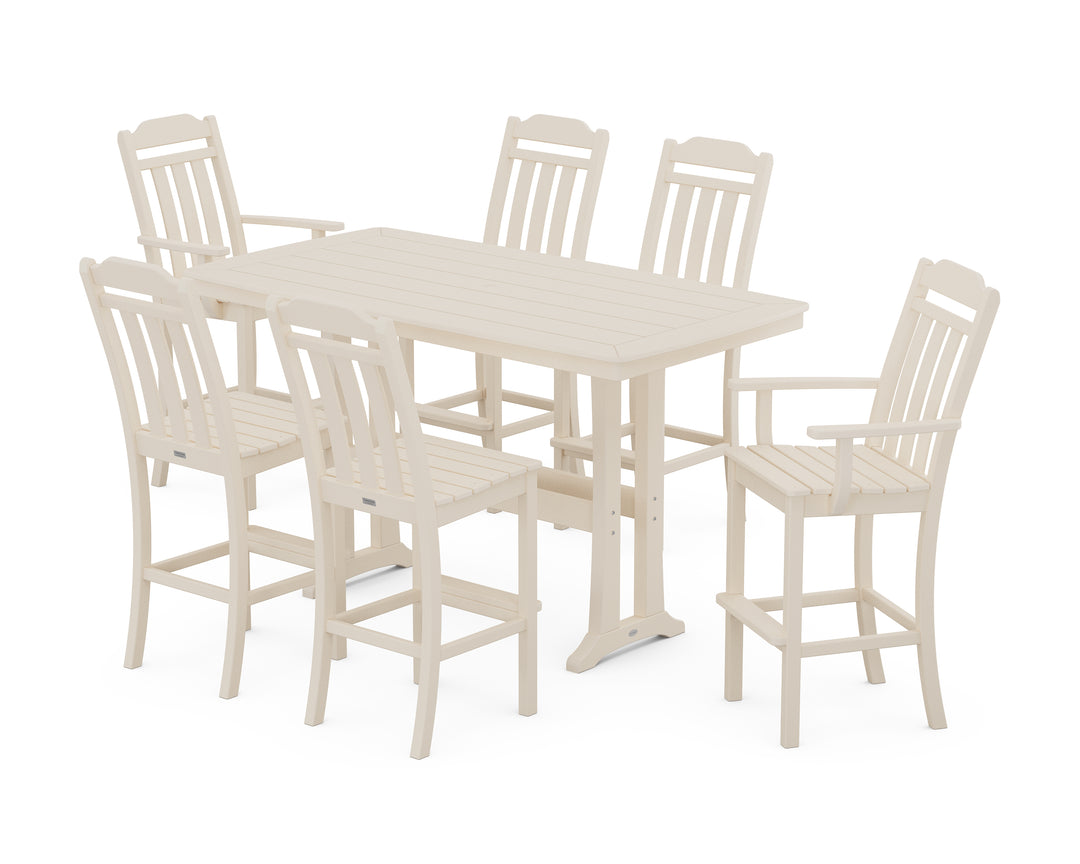 Country Living Cottage 7-Piece Bar Set with Trestle Legs