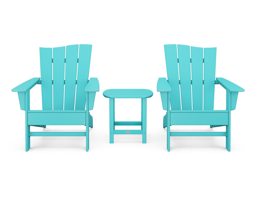 POLYWOOD® Wave 3-Piece Adirondack Chair Set