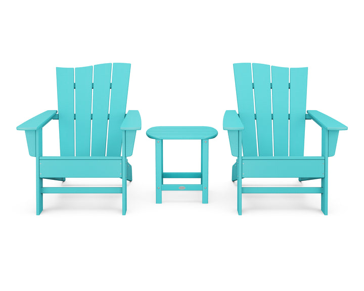 POLYWOOD® Wave 3-Piece Adirondack Chair Set