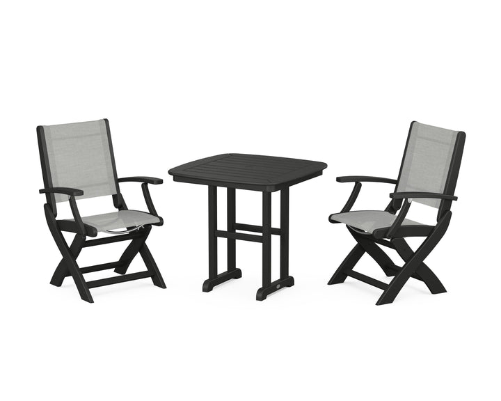 POLYWOOD® Coastal Folding Chair 3-Piece Dining Set