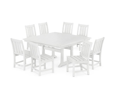 Oxford Side Chair 9-Piece Square Dining Set with Trestle Legs