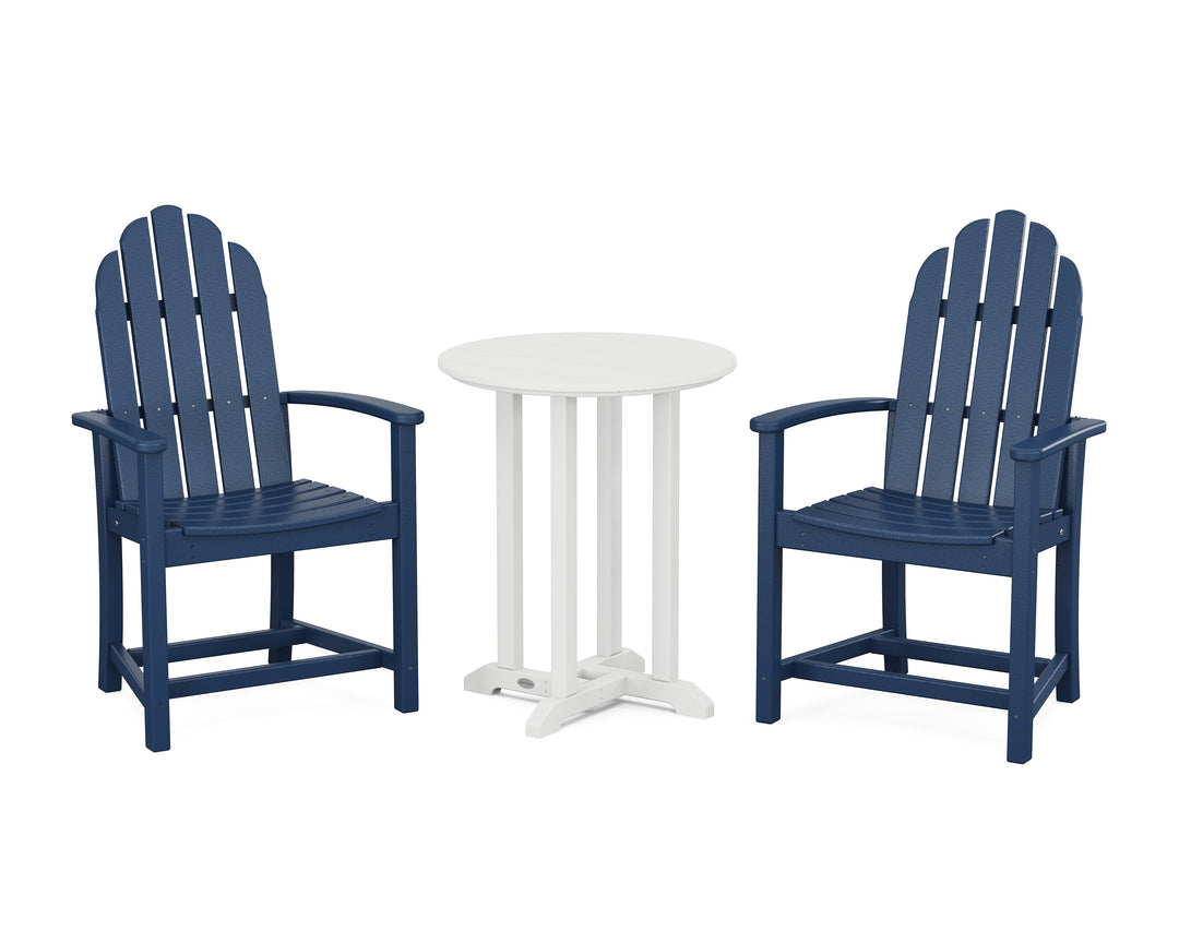 POLYWOOD® Classic Adirondack 3-Piece Round Bistro Dining Set